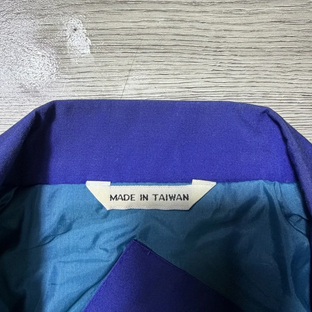 Vintage 90s‎ Prides Landing Colorblock Jacket Medium Purple Teal Made In Taiwan